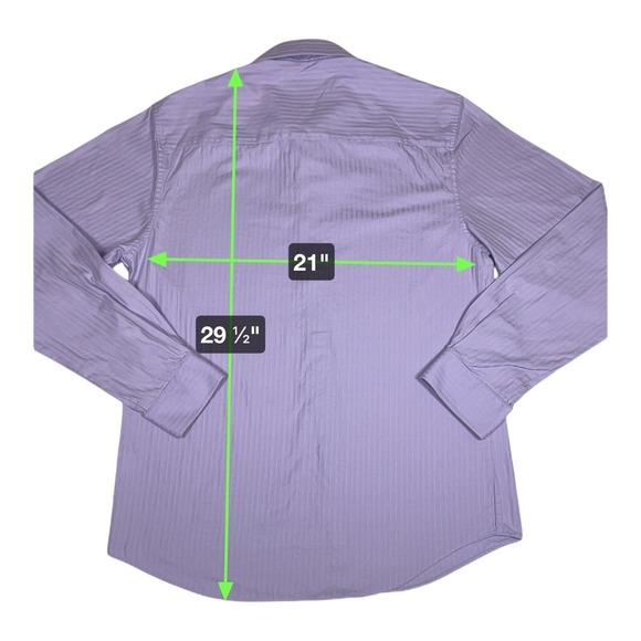 Kenneth Cole Reaction Slim Fit Dress Shirt 15.5 34/35 Lavender Purple - Picture 9 of 9